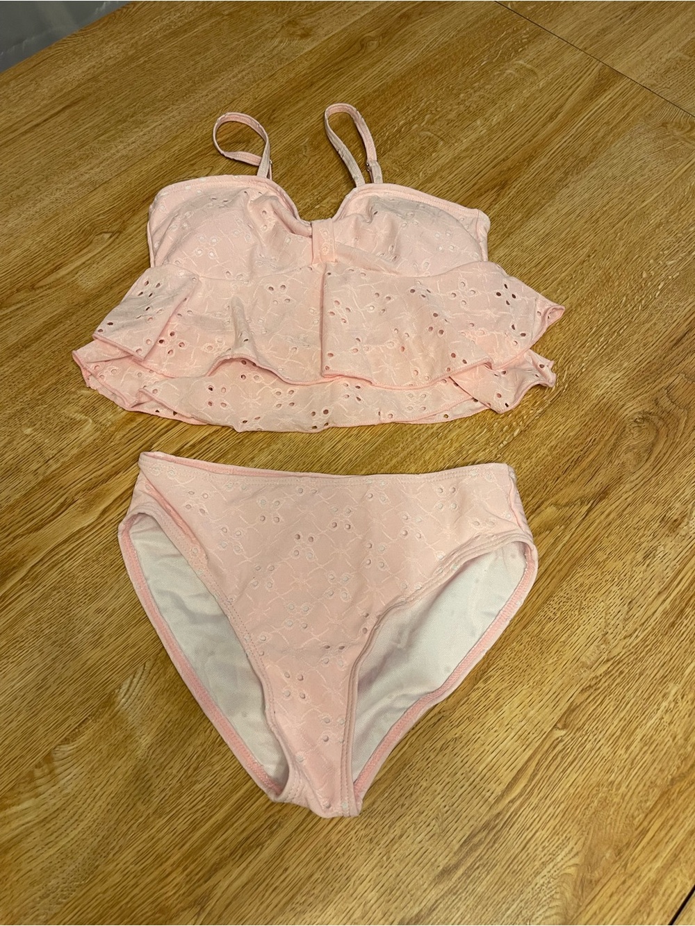 Amazon Pink Eyelet Ruffle Tankini Set - Picture 6 of 8